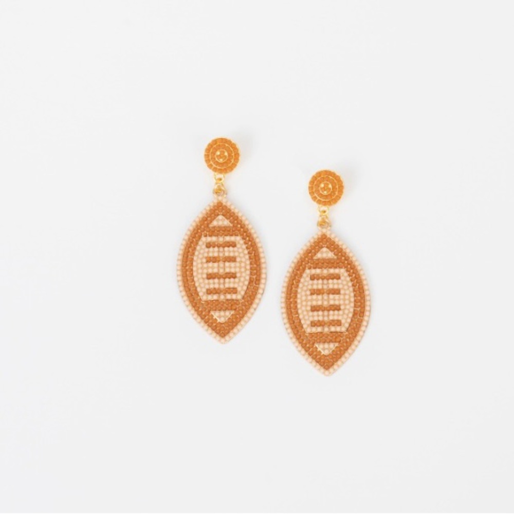 JBloom Design Trendy Fashion Jewelry Gold Football Drop Dangle Earrings